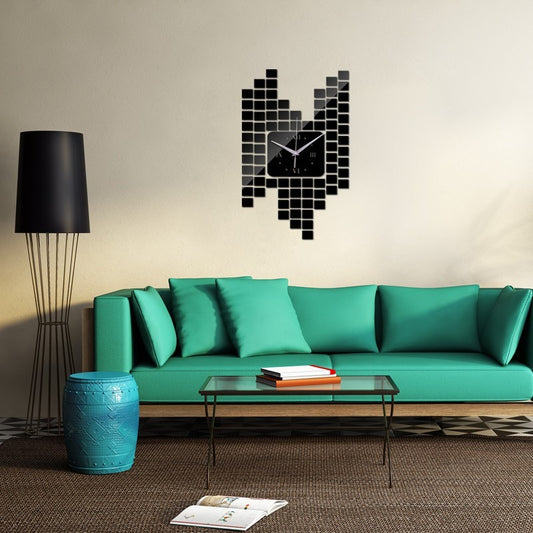 Mosaic Wall Sticker Clock Wall Decoration Digital Wall Clock