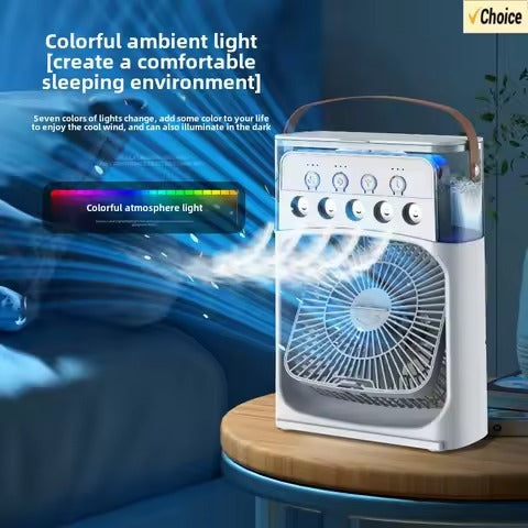 Portable Humidifier Fan Air Conditioners USB Electric Fan LED Night Light Water Mist Fun Air Cooler Humidifie For Home