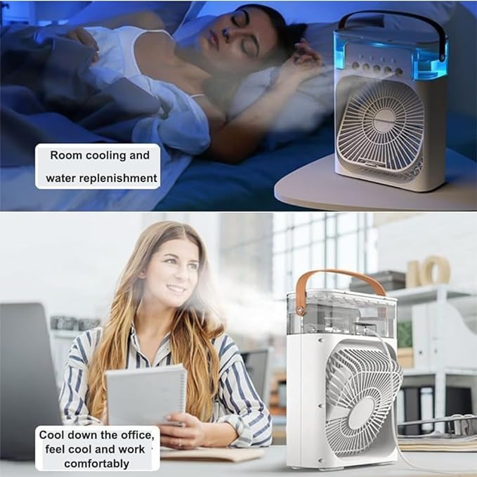 Portable Humidifier Fan Air Conditioners USB Electric Fan LED Night Light Water Mist Fun Air Cooler Humidifie For Home